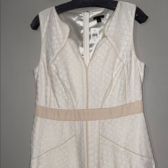 Ann Taylor White A-Line Mini Dress Cocktail - Picture 6 of 12